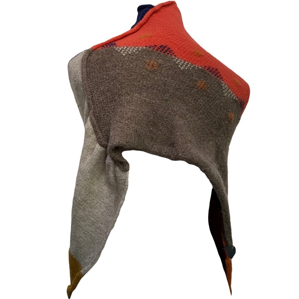 Turtleneck Poncho Lagenlook Handmade Sonoma Thick Wool - Picture 6 of 12